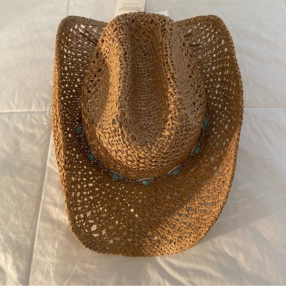 Cowboy Hat with Turquoise Colored  Accents - Picture 7 of 15